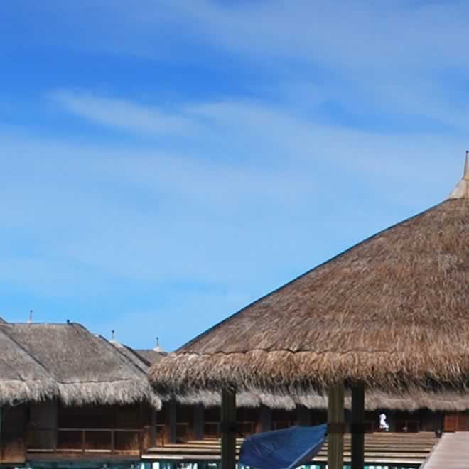 Maldive Huts Tile Mural - Picture Tile Murals